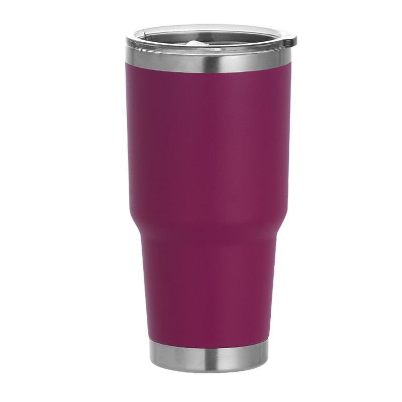 Customised Large 30 oz Powder Coated Double Walled Stainless Steel Travel Coffee Mug Vacuum Insulated Ceramic Cup