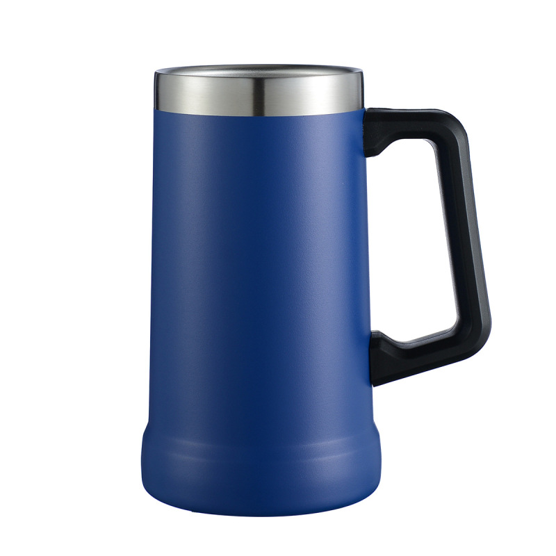 Custom Reusable 709ml Sublimation Vacuum Insulated Stainless Steel Glass Can Beer Cup With Straw Handle