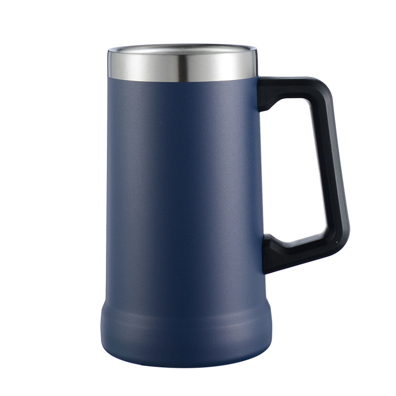 Custom Reusable 709ml Sublimation Vacuum Insulated Stainless Steel Glass Can Beer Cup With Straw Handle
