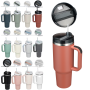 Hot Sale Adventure 40oz Stainless Steel Tumbler Insulated Travel Mug with Handle and Straw Reusable Vacuum Metal Tumbler