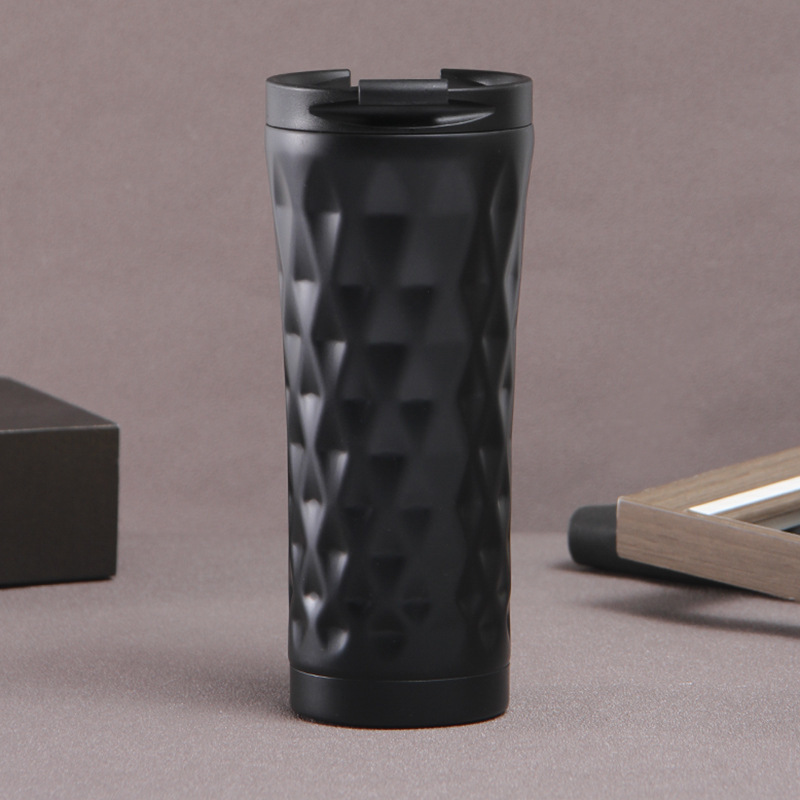 500ml/16oz Insulated Double-Walled Stainless Steel Travel Mug Leakproof Vacuum Coffee Tumbler with Lid for Car Use and Camping