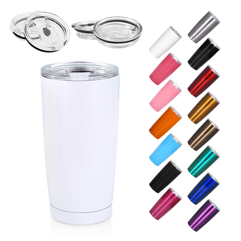Custom 20oz Colorful Camping Stainless Steel Vacuum Wine Drink Tea Coffee Cups Insulated Travel Coffee Mug Sublimation with Lid