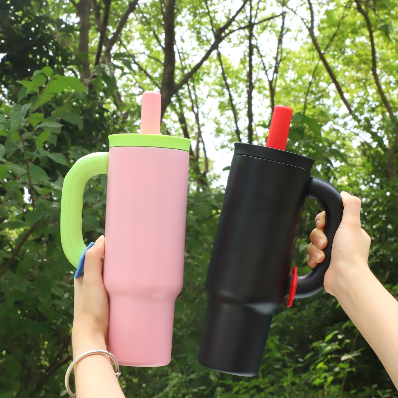 New Arrival 40oz American Style Stainless Steel Tumbler BPA-Free Lid Straw Cover Customizable Handle-304 Material Business Gifts