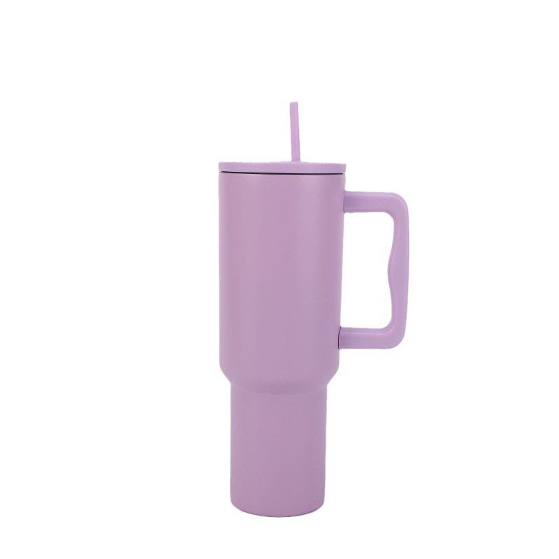 40oz Handle Stainless Steel Cup 304 Vacuum Insulated Car Cold Beer Cup with Lid and Straw for Camping