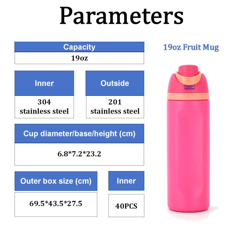 16/19/24/32oz Stainless Steel Office Cup Free Siip Water Bottle Straw Sports Travel Bpa-free Vacuum Temperature Display 12-24