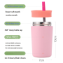 Best Seller 350ml Leakproof Stainless Steel Tumbler for Kids Custom Hot/Cold Water Bottle with Straw Cute Design for Camping