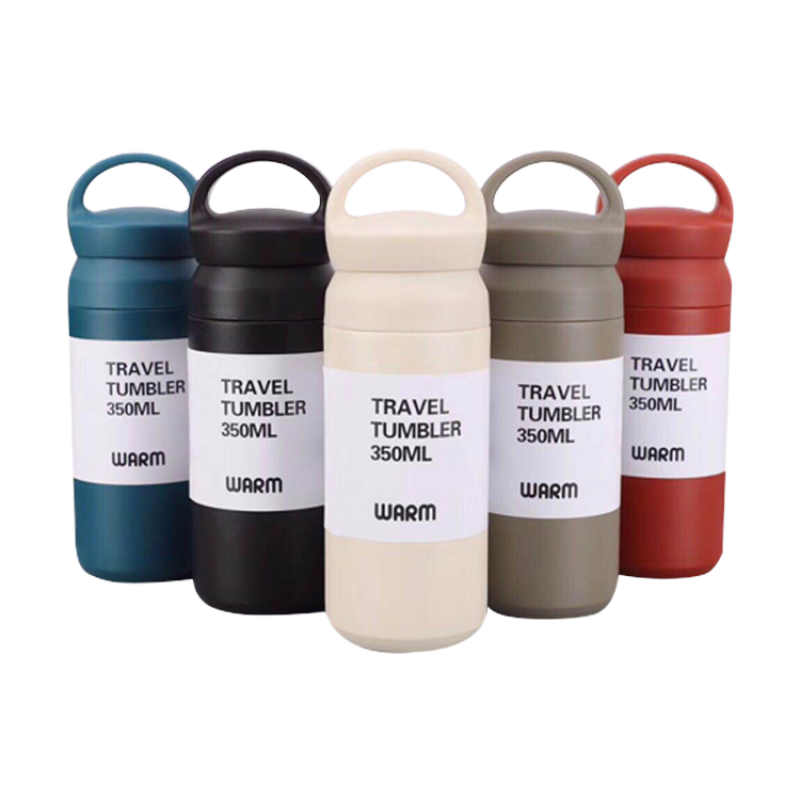 Double Wall Vacuum 350ml Stainless Steel Thermal Travel Tumbler, with Handle