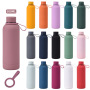Custom Logo Stainless Steel Tumbler with Small Mouth Design Soft Rubber Paint Thermal Ceramic Cup Silicone Stripe-for Sports