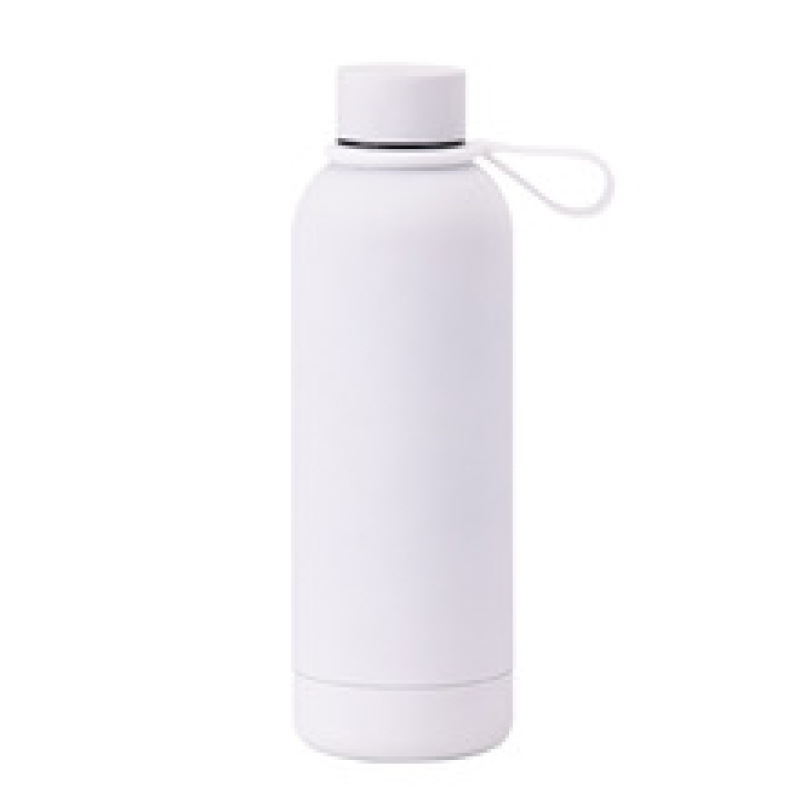 Custom Logo Stainless Steel Tumbler with Small Mouth Design Soft Rubber Paint Thermal Ceramic Cup Silicone Stripe-for Sports