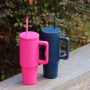 40oz Tumbler with Handle and Straw Lid  Insulated Cup Reusable Stainless Steel Water Bottle Travel Mug