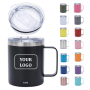 Custom Insulated 12/14/16/24oz Stainless Steel Double Wall Vacuum Travel Mug Lid Handle Camping Tumbler Thermos Cup
