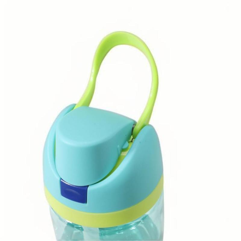 Portable Large Capacity Plastic Sport Water Bottle with Straw Contracted Design for Back to School