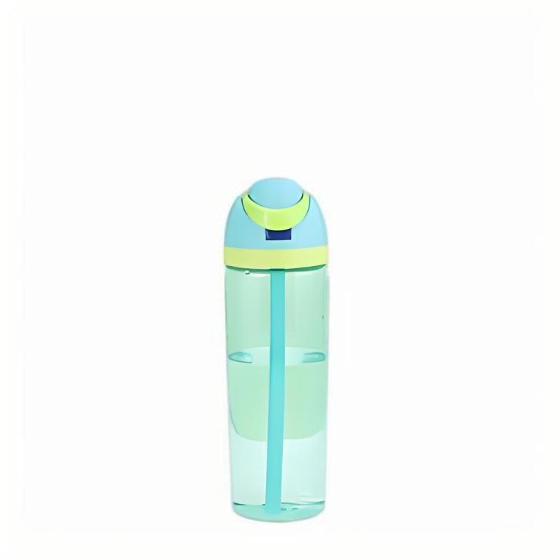 Portable Large Capacity Plastic Sport Water Bottle with Straw Contracted Design for Back to School