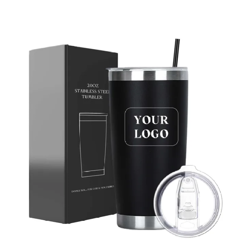 Custom Logo 20oz Stainless Steel Vacuum Insulated Tumbler Multi-Color Hot/Cold Drink & Coffee Travel Mug for Back to School