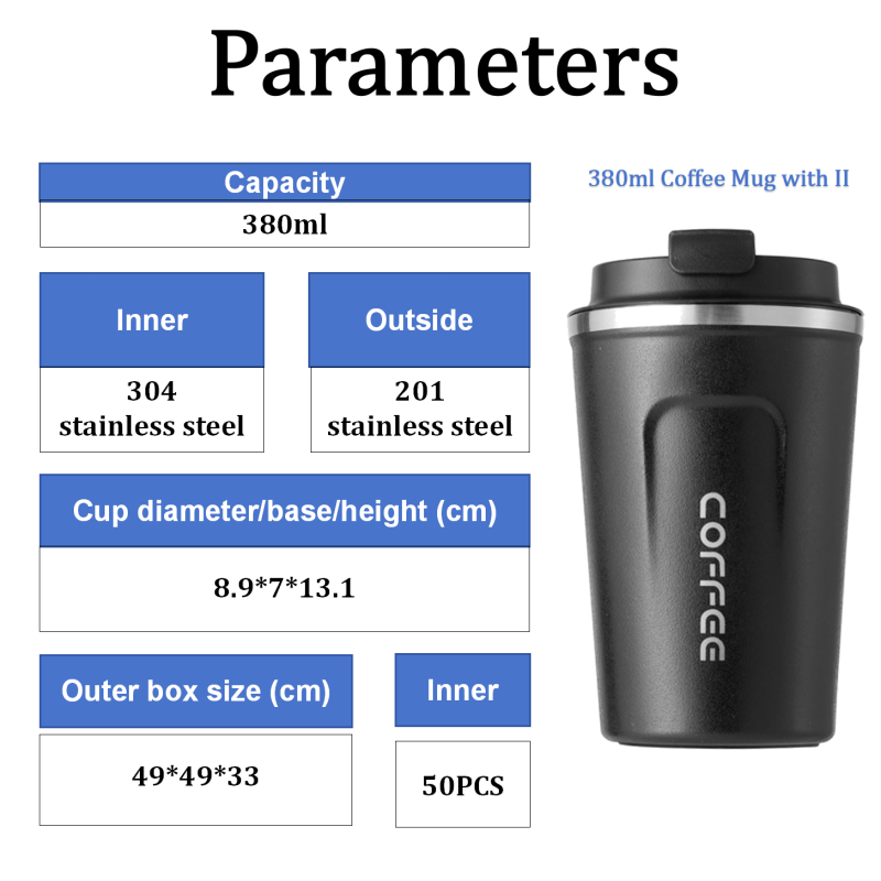 New Double Wall Stainless Steel 380ml Tumbler Smart Temperature Display Coffee Mug Cups for Tea and Beer Metal Material