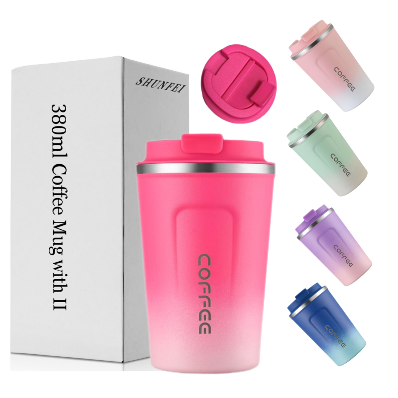 New Double Wall Stainless Steel 380ml Tumbler Smart Temperature Display Coffee Mug Cups for Tea and Beer Metal Material