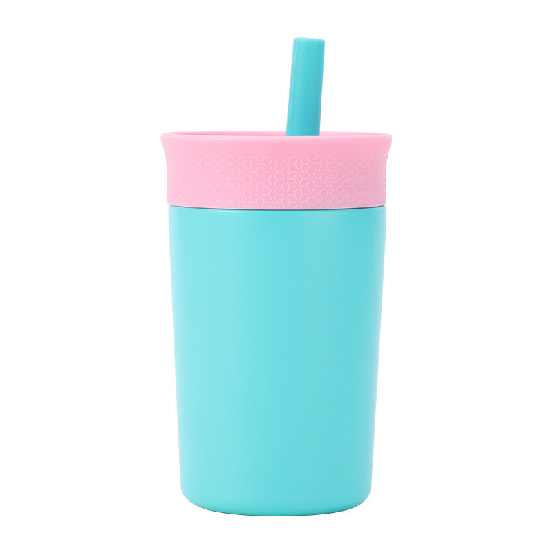 Custom 350ml Thermal Stainless Steel Kids Water Bottle New Design with Straw for Outdoor Festivals Back to School & Camping