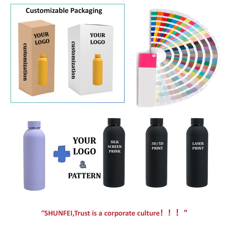 Customized Logo 350/500/750ml Gym Sports Metal Bottles Sublimation Stainless Steel Vacuum Flasks Thermos Drinking Water Bottle