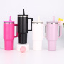 2024 New 40 oz Stainless Steel Tumbler Vacuum Insulated Reusable with Handle for Straw Lid for Drinks Cold Coffee Travel Gym Car