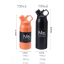 Large Capacity 950ml Stainless Steel Vacuum Cup Portable Handle Gym Camping Water Bottle Direct Drinking Applicable