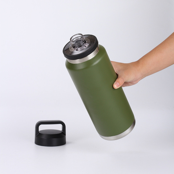 36oz Insulated Double Wall Stainless Steel Water Bottle Gym Sports Ceramic Cups Drinking Bottle