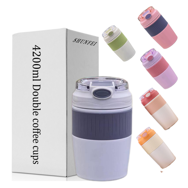 Wholesale New Product Travel Stainless Steel 420ml Tumbler Water Bottle with Silicone Sleeve Vacuum Insulated Metal Material