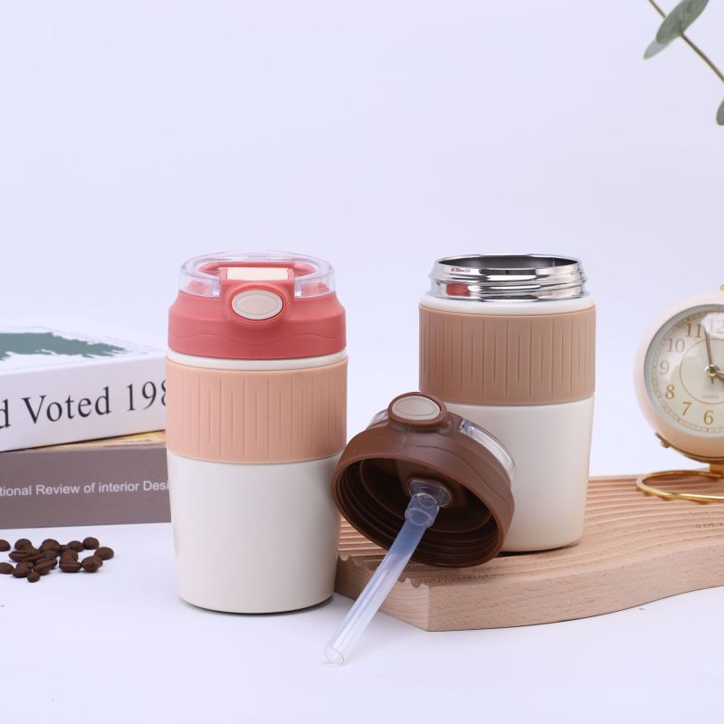 Wholesale New Product Travel Stainless Steel 420ml Tumbler Water Bottle with Silicone Sleeve Vacuum Insulated Metal Material