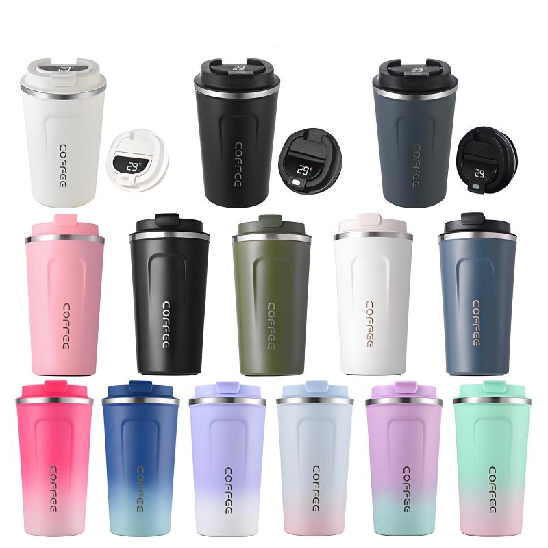 Stainless Steel Insulated Thermal Coffee Tumbler Cups Double Wall for Mugs with Lid Ceramic Thermal Cup