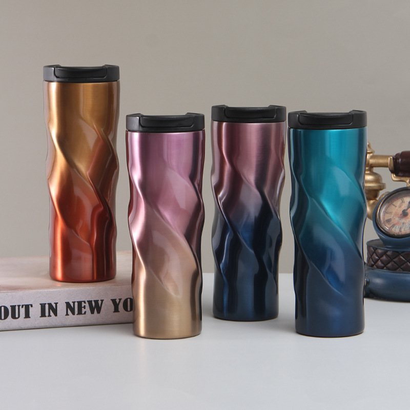 500ml Metal Tumbler Insulated Vacuum Reusable Coffee Cup Mug Stainless Steel Thermal Mug