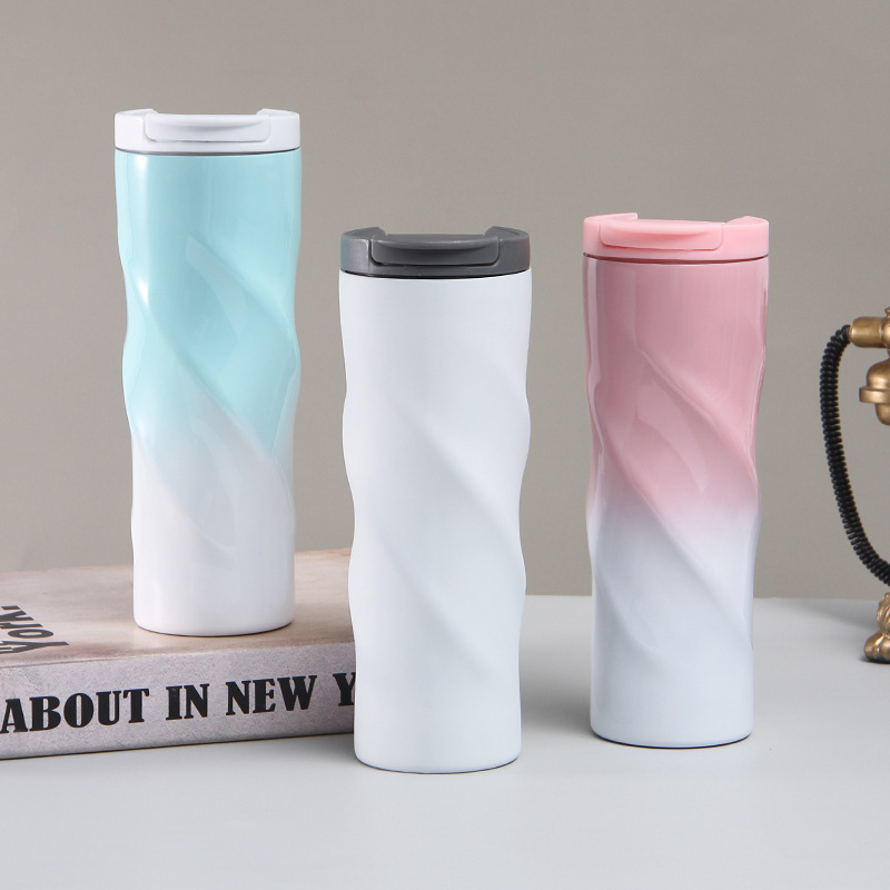 500ml Metal Tumbler Insulated Vacuum Reusable Coffee Cup Mug Stainless Steel Thermal Mug