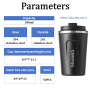 380ml Powder Coated Double Wall Stainless Steel Thermal Travel Mug Car Cup Lid Straw for Coffee Water Beer Hot Thermal