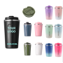 380ml Powder Coated Double Wall Stainless Steel Thermal Travel Mug Car Cup Lid Straw for Coffee Water Beer Hot Thermal