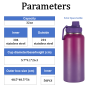 OEM 22 oz Stainless Steel Gym Water Bottle Thermal Vacuum with BPA-Free Straw Fitness Leak-Proof Boiling Water Capabilities
