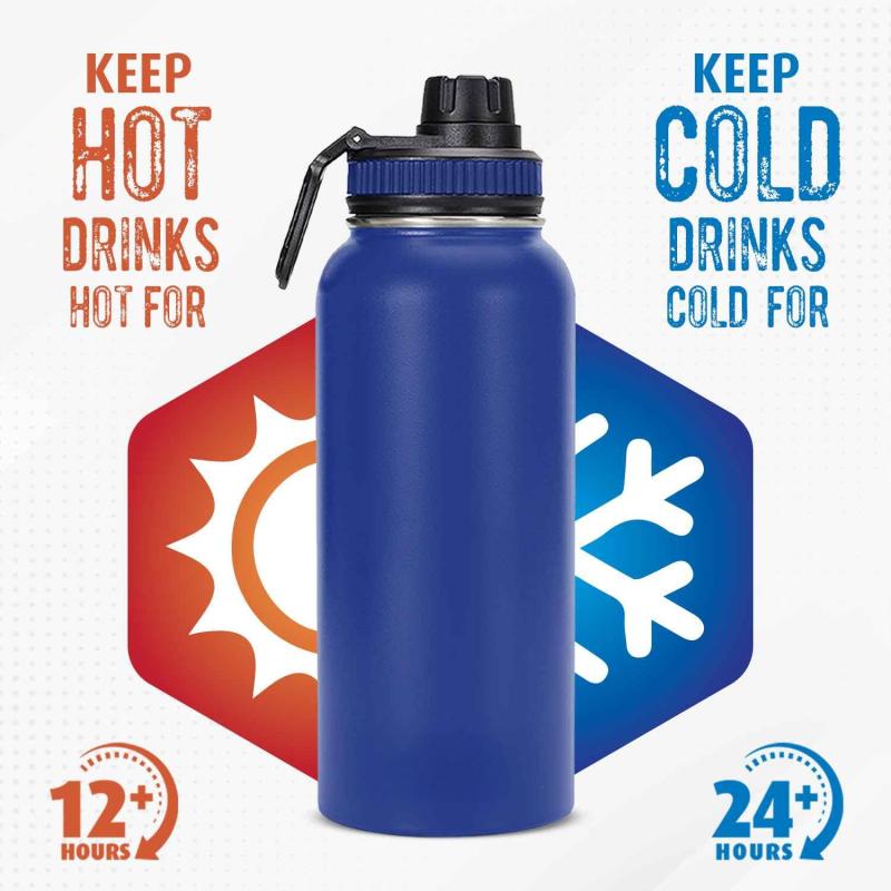 OEM 22 oz Stainless Steel Gym Water Bottle Thermal Vacuum with BPA-Free Straw Fitness Leak-Proof Boiling Water Capabilities
