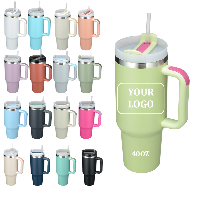 40 oz Insulated Stainless Tumbler for Straw Lid Leakproof Portable Travel Mug Eco-Friendly Coffee Water Holder Hot Cold Drinks