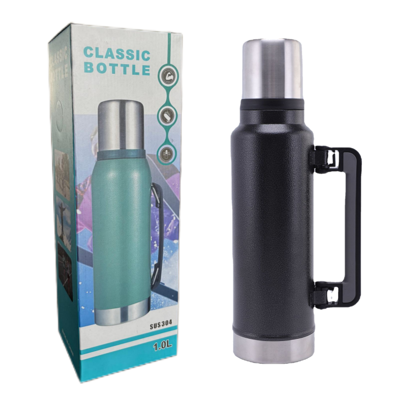 Customizable 1L 1.4L 1.9L Stainless Steel Vacuum Water Bottle with Multi-Purpose Lid Hot Cold Food Large Capacity Storage Mug