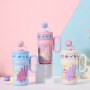 Large Capacity Cute Cartoon Insulated Stainless Steel Water Bottle Hot & Cold Office Thermos Cup Straw Perfect Gift for Friends