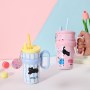 Large Capacity Cute Cartoon Insulated Stainless Steel Water Bottle Hot & Cold Office Thermos Cup Straw Perfect Gift for Friends