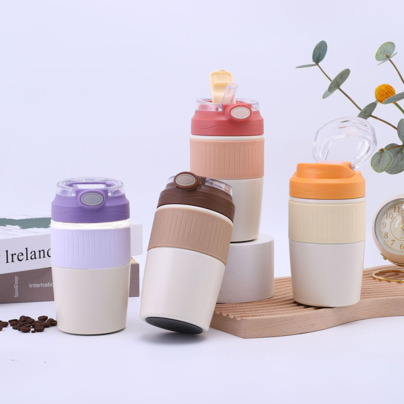 Wholesale New Product Travel Tumbler 320ml Stainless Steel Vacuum Insulated Water Bottle with Silicone Sleeve