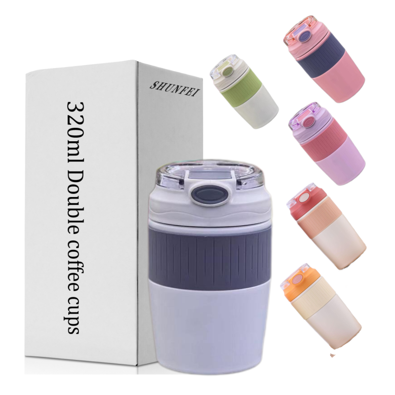 Wholesale New Product Travel Tumbler 320ml Stainless Steel Vacuum Insulated Water Bottle with Silicone Sleeve