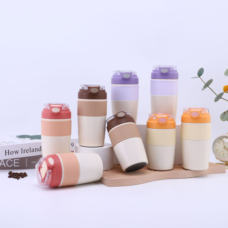 Wholesale New Product Travel Tumbler 320ml Stainless Steel Vacuum Insulated Water Bottle with Silicone Sleeve