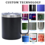 Private Label Double Wall Stainless Steel Travel Tumbler Insulated Coffee Mug Handle Lid Customizable Thermos Cup for On-the-Go