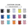 Private Label Double Wall Stainless Steel Travel Tumbler Insulated Coffee Mug Handle Lid Customizable Thermos Cup for On-the-Go