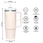 New Design 40oz Stainless Steel Vacuum Tumbler with Handle and Straw for Business Gifts Christmas Water Bottle