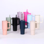 New 40 Oz Stainless Steel Double-walled Insulated Travel Mug With Foldable Straw and Spill-proof Water Bottle