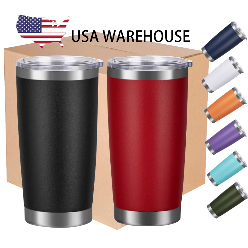 20oz Tumbler Double Wall Stainless Steel Insulated Car Coffee Cups Powder Coated Tumbler Travels Mug with Straw