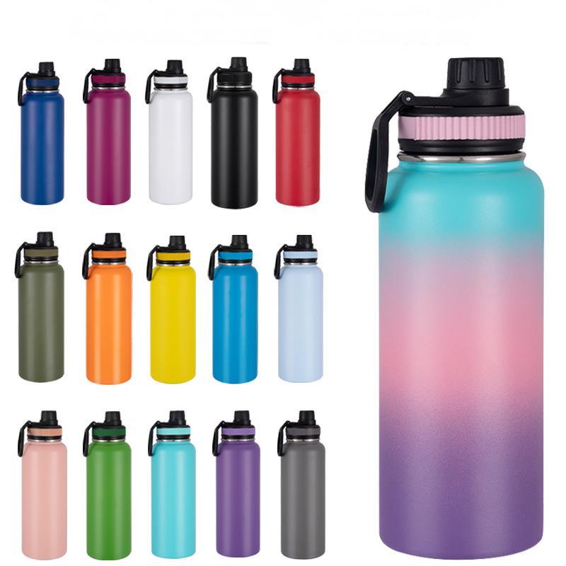 Customized 40oz Double Wall Stainless Steel Water Bottle Flask Vaccum Insulated Thermo Wide Mouth Sports Flask for Camping