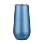 Custom Logo Double Wall Stainless Steel Insulated Flute Metallic Rose Gold Stemless Wine Tumblers with Drinking Insulation