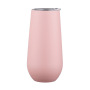 Custom Logo Double Wall Stainless Steel Insulated Flute Metallic Rose Gold Stemless Wine Tumblers with Drinking Insulation