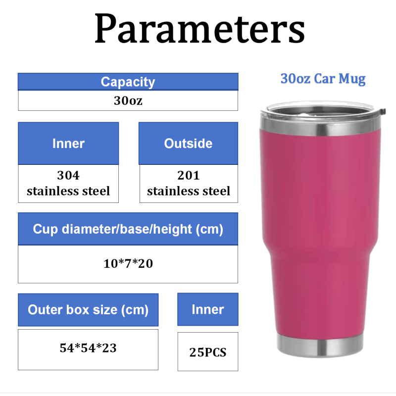 30oz Leak-Proof Stainless Steel Tumbler Powder Coated and Vacuum Insulated Travel Mug for Back to School Customizable Logo